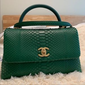 Chanel coco handle exotic leather bag